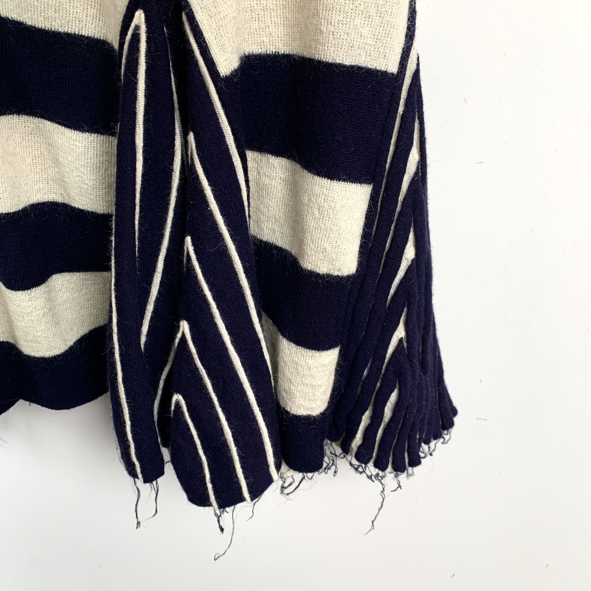 Celine Celine Striped Wool & Mohair Long-Sleeve Dress With Fringe H Size S / US 4 / IT 40 - 9 Thumbnail