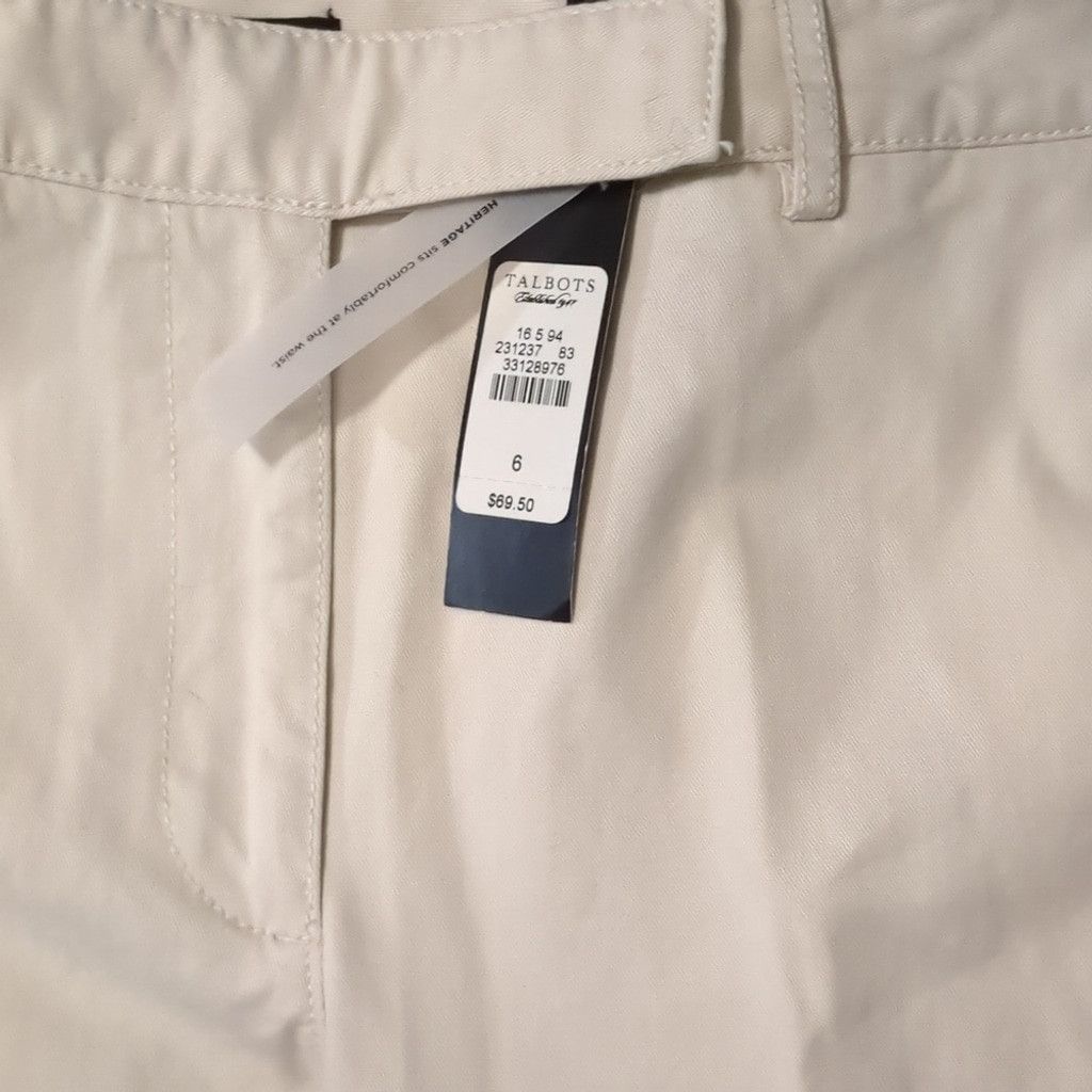 Talbots Talbots heritage crop cream trousers size 6 Size 32" / US 10 / IT 46 - 2 Thumbnail