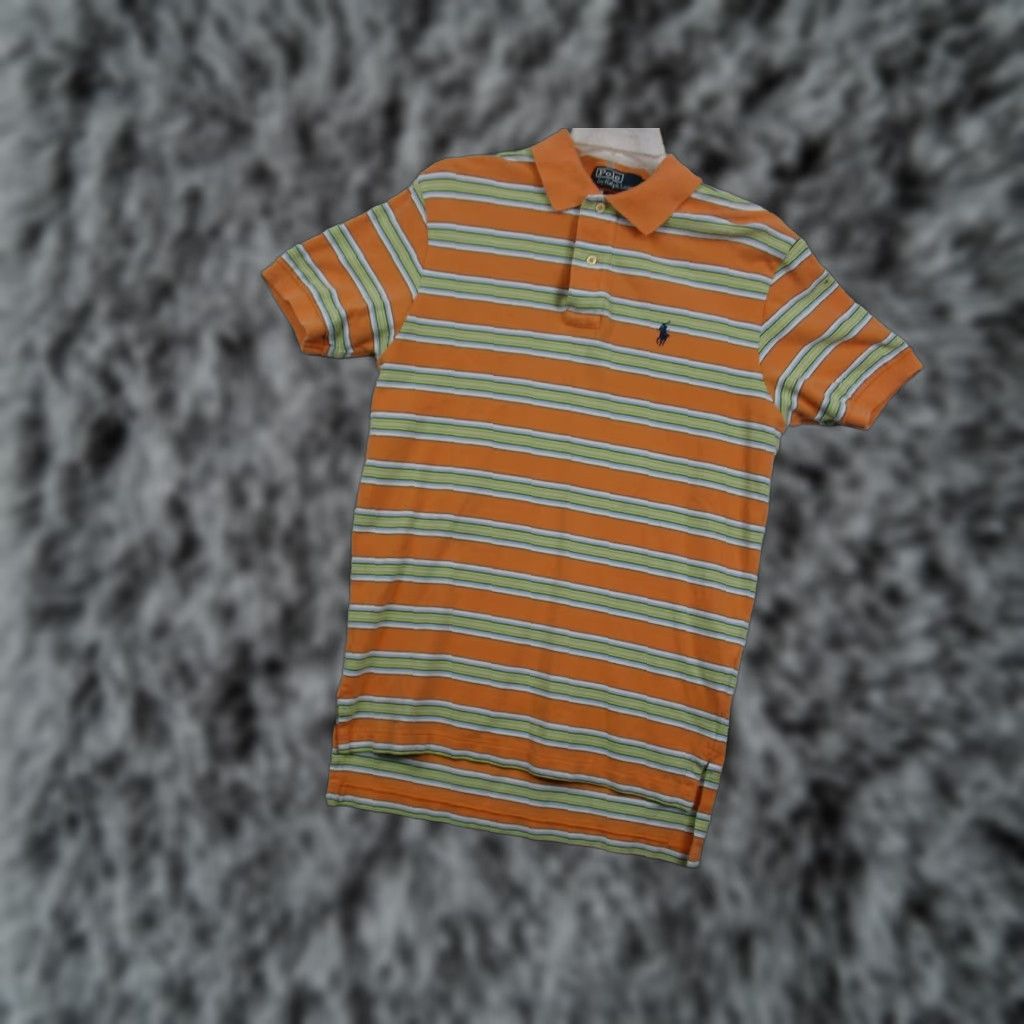 Polo Ralph Lauren Polo Ralph Lauren Shirt Small Men Collared Polo Orange Striped Polo By Ralph Lauren 90s Classic Vintage No? Size US S / EU 44-46 / 1 - 1 Thumbnail