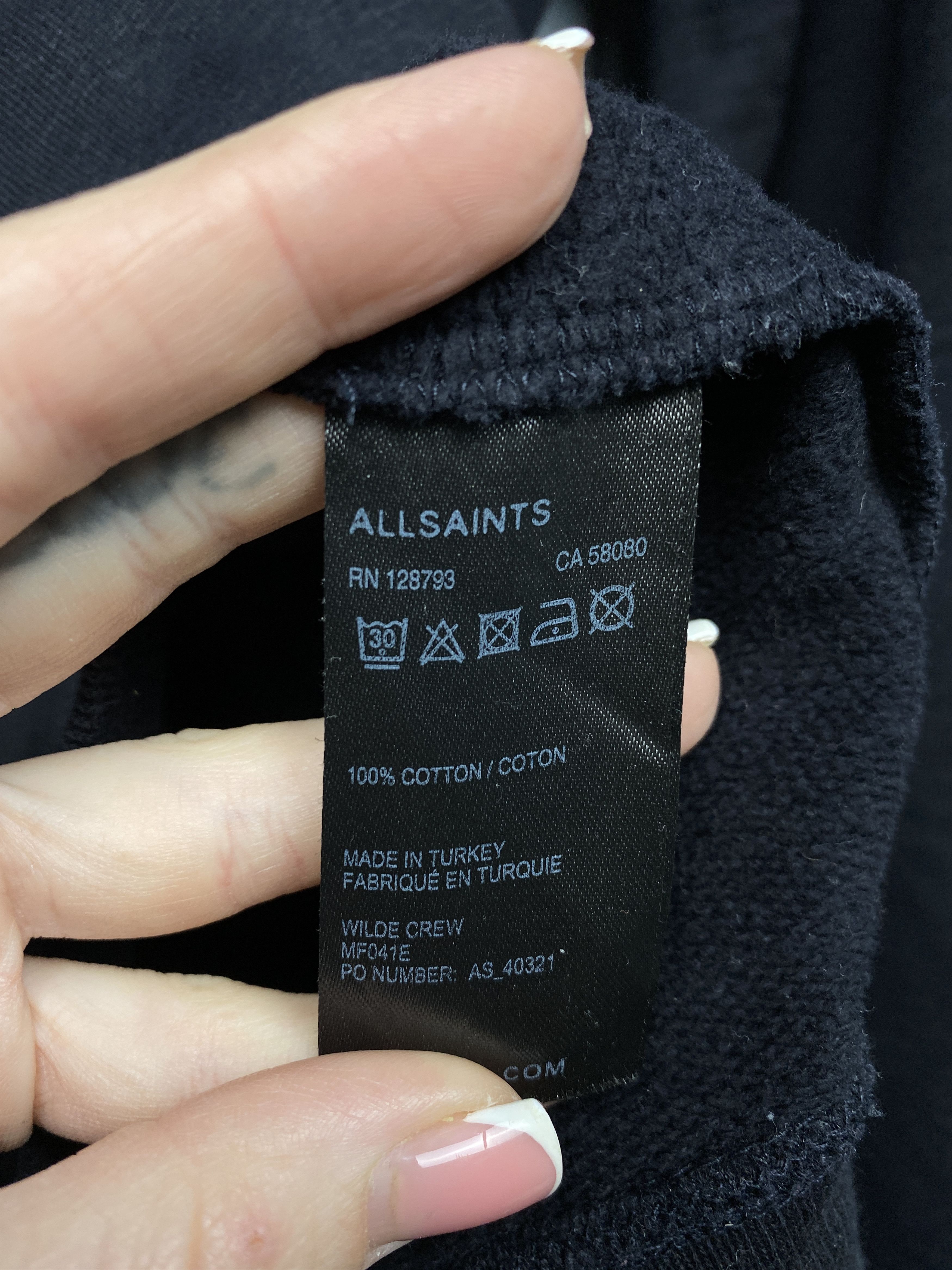 Allsaints Allsaints Vintage Mens Wilde Crew Neck Sweatshirt Y2K Size US S / EU 44-46 / 1 - 5 Thumbnail