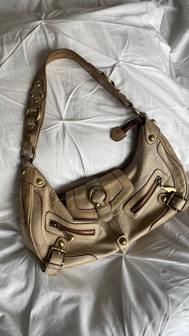 Vintage Vintage beige leather shoulder bag Size ONE SIZE - 5 Thumbnail