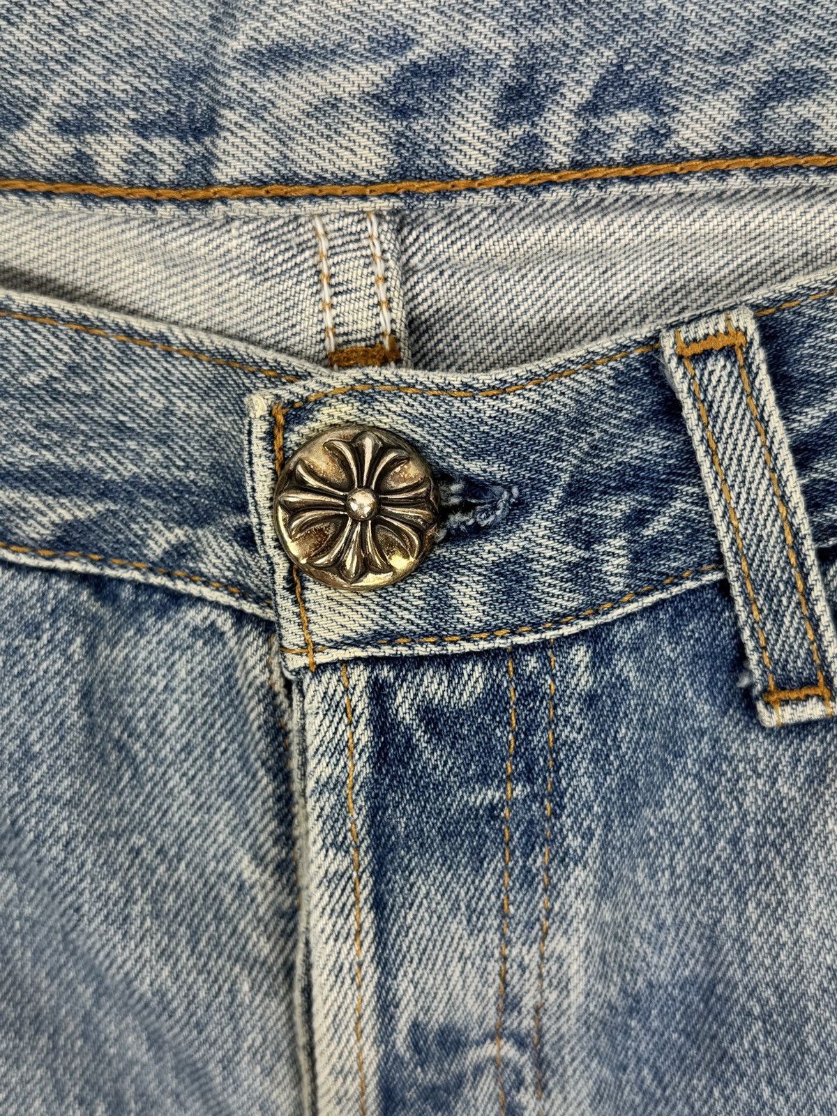 Chrome Hearts PATENT LEOPARD CROSS PATCH DENIM JEANS (RARE) Size US 33 - 9 Thumbnail