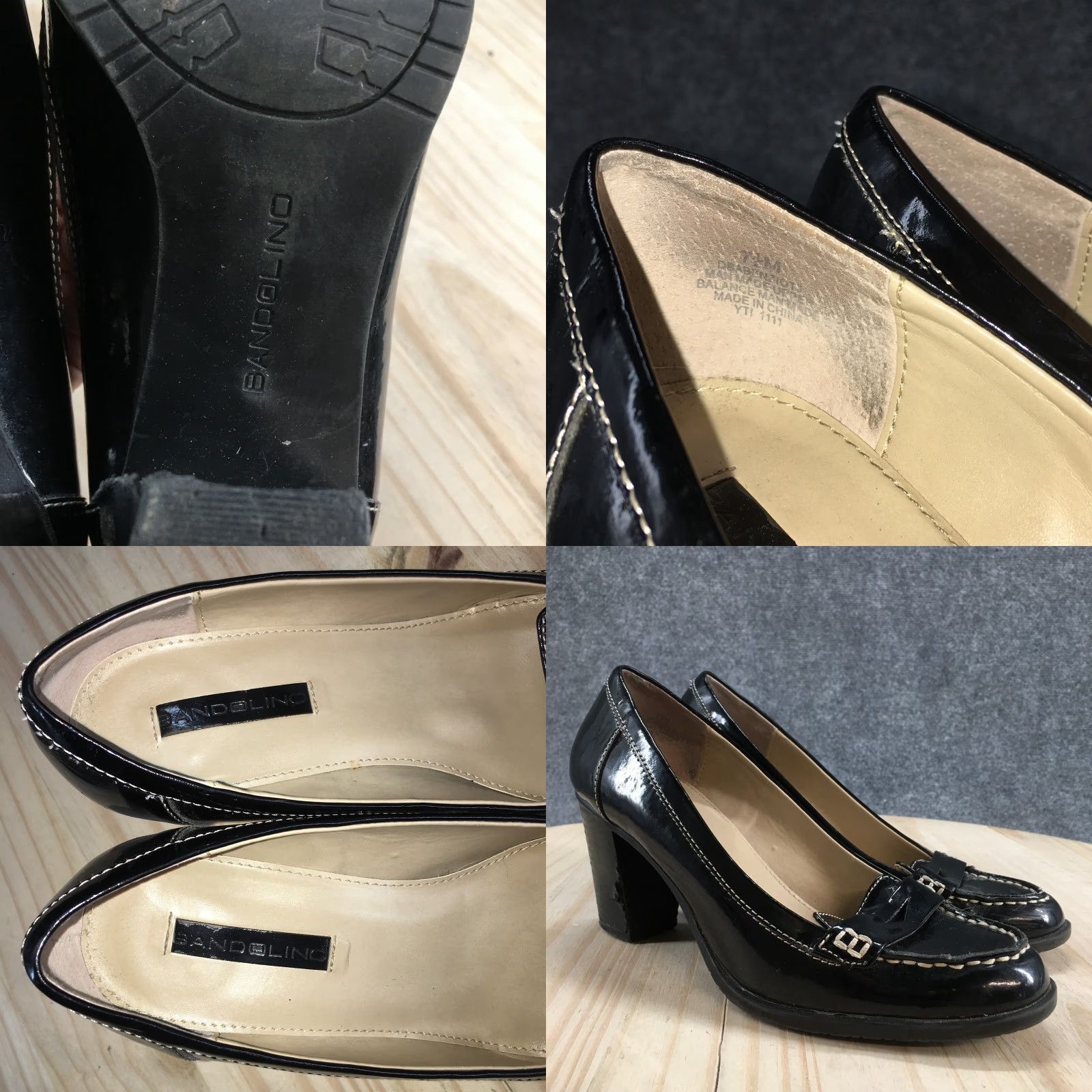 Vintage Bandolino Shoes Womens 7.5 M Dress Pump High Heels Slip On Black Faux Leather - Pump, Bandolino, Shoes, Womens, 7.5 M, Black, Faux Leather, High Heel Size M / US 6-8 / IT 42-44 - 10 Thumbnail