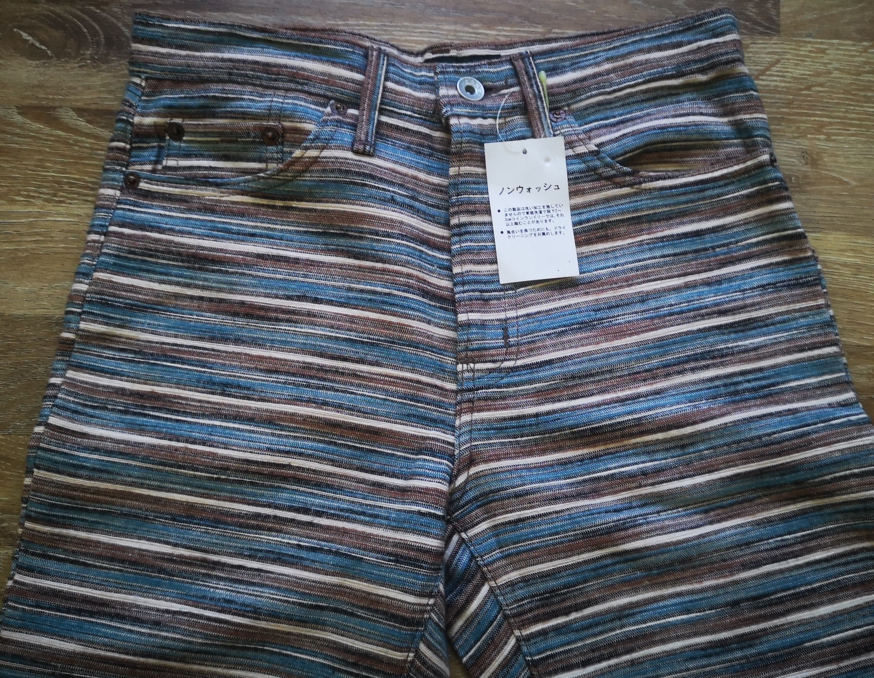 Japanese Brand × Solid and Striped NWT Vintage Japan Brand Nuve Striped Flare Pants Size 28" / US 6 / IT 42 - 3 Thumbnail