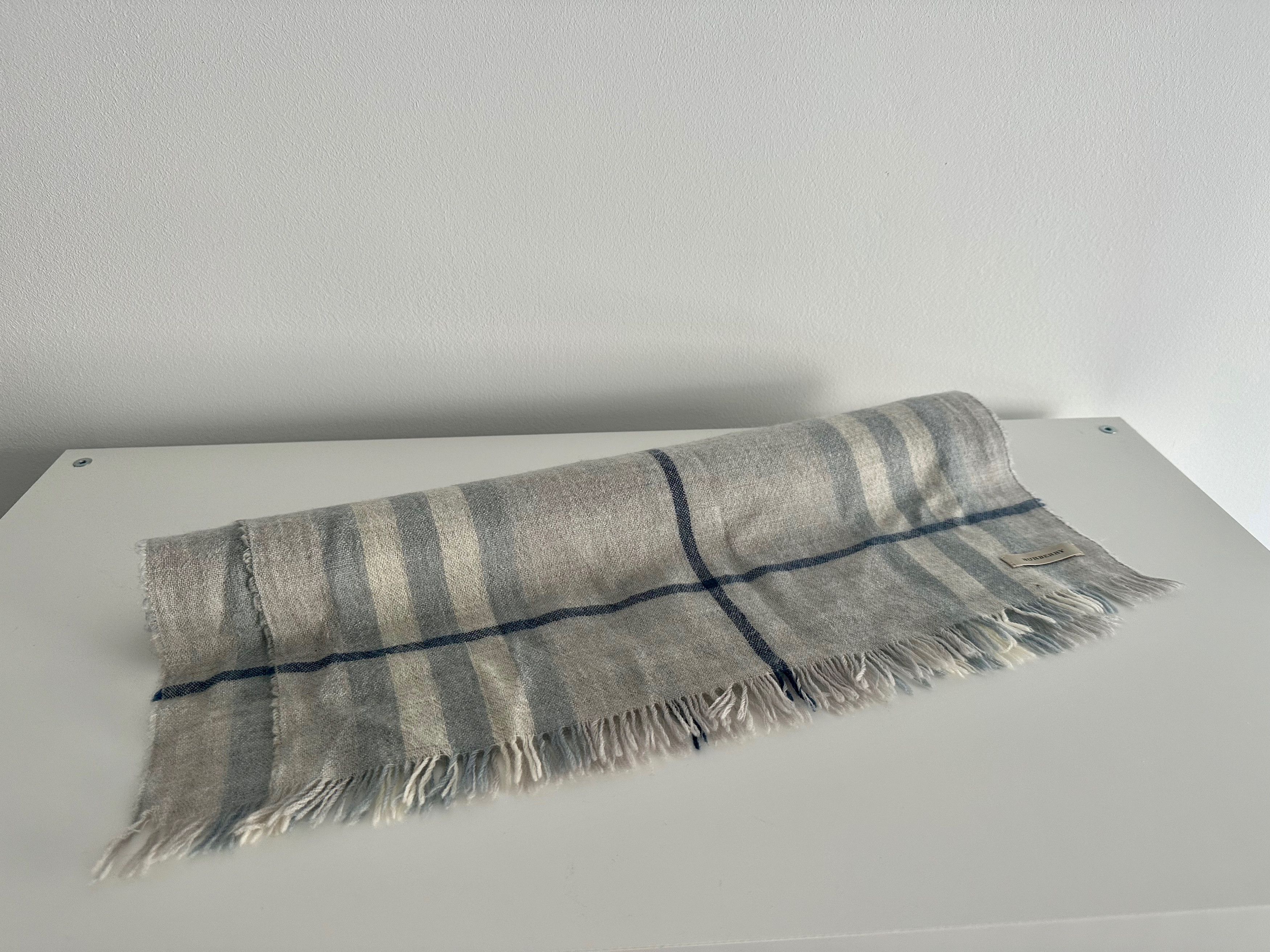 Burberry BURBERRY big check Blue large scarf wrap Size ONE SIZE - 2 Thumbnail