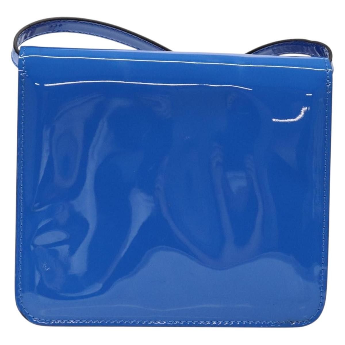 Fendi FENDI Curligraphy Shoulder Bag Patent Leather Blue Size ONE SIZE - 3 Thumbnail