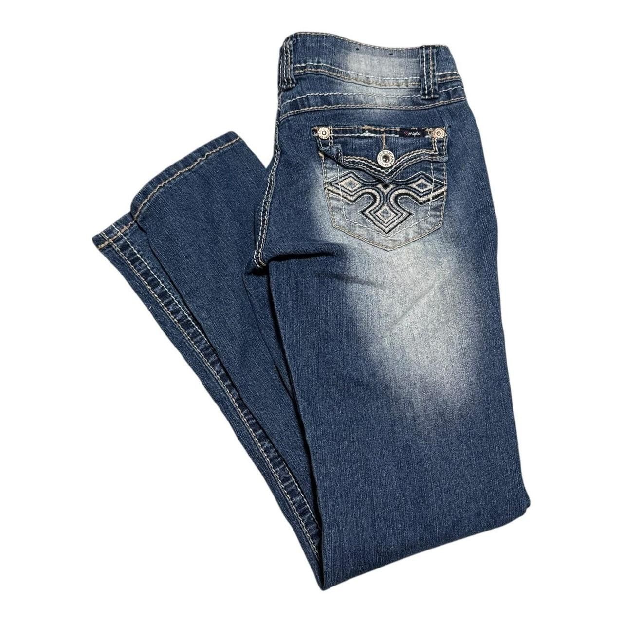 Other Y2K Angels Ramie Straight Leg Faded Jeans Women's 29x29.75 Size 29" - 1 Thumbnail