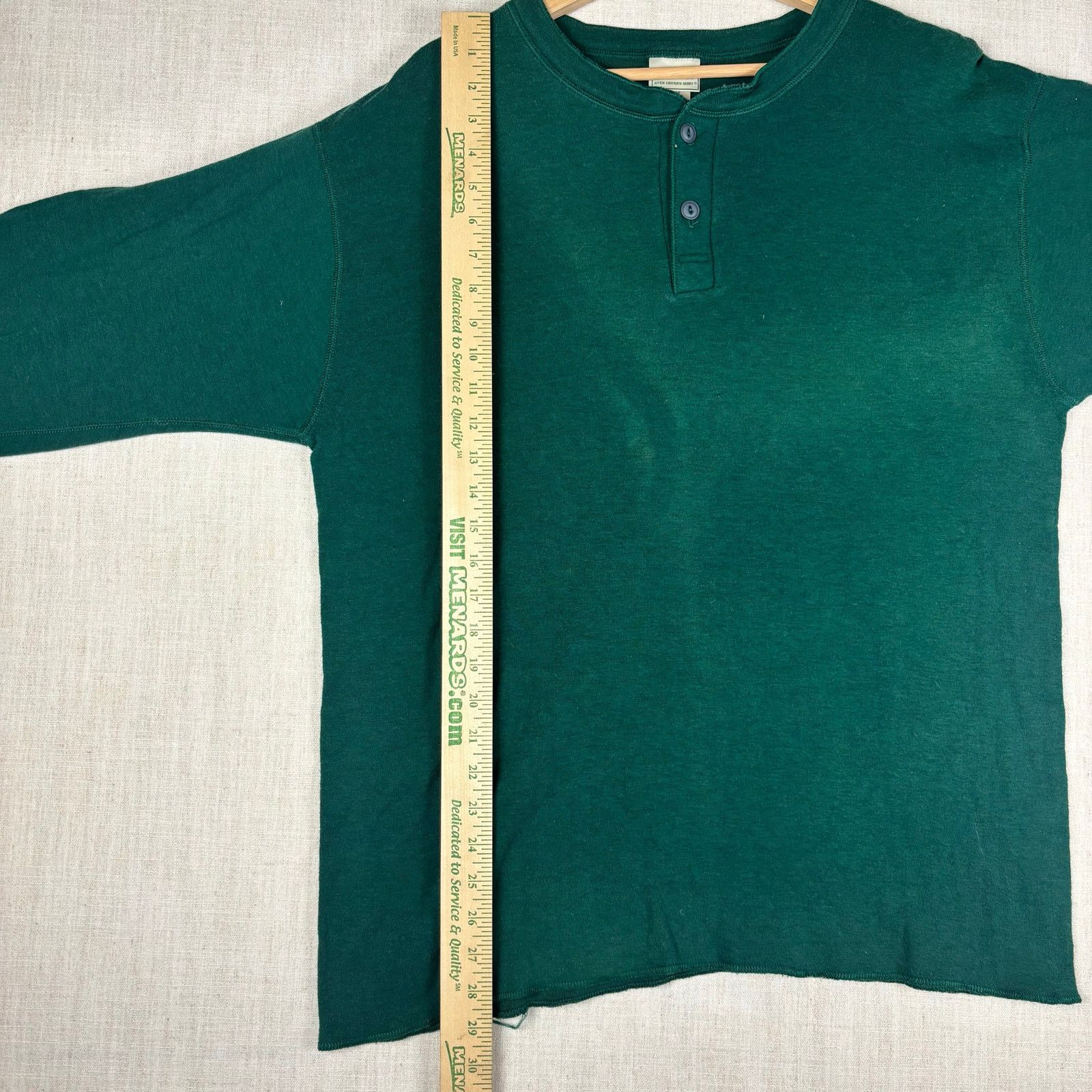 L.L. Bean Vintage LL Bean River Drivers Double Layer Faded Henley Size US L / EU 52-54 / 3 - 8 Thumbnail