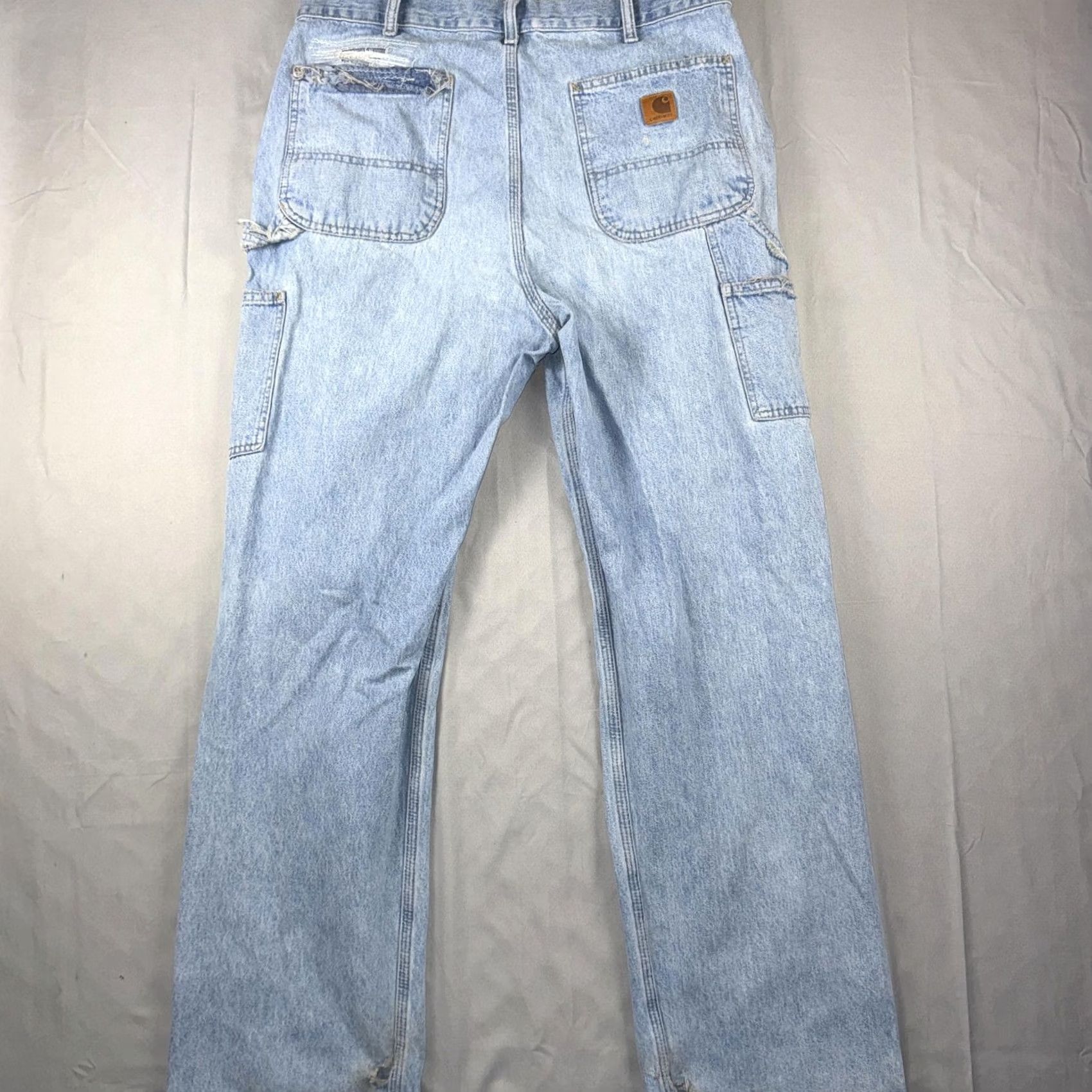 Carhartt Carhartt Mens Jeans 36x34 Relaxed Fit Carpenter Workwear Blue Denim Distressed Size US 36 / EU 52 - 2 Thumbnail