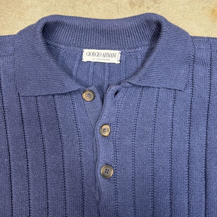 Vintage Vintage Giorgio Armani Knit Polo Silk Long Sleeve