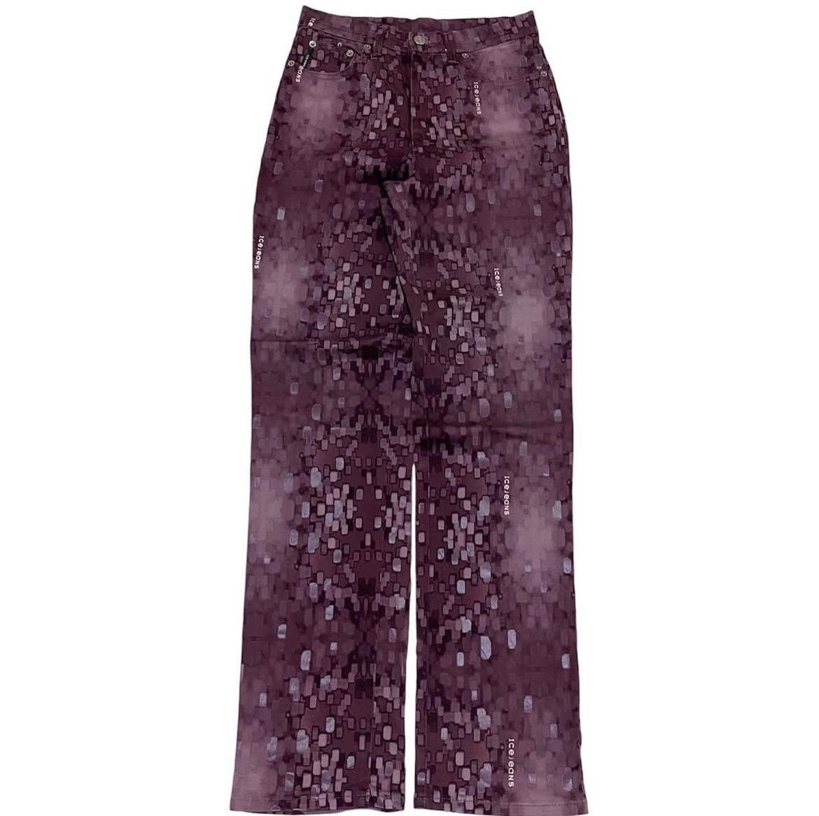 Iceberg Vintage 90s Ice Jeans by Ice Berg Printed Flare Pants Size US 28 / EU 44 - 1 Thumbnail