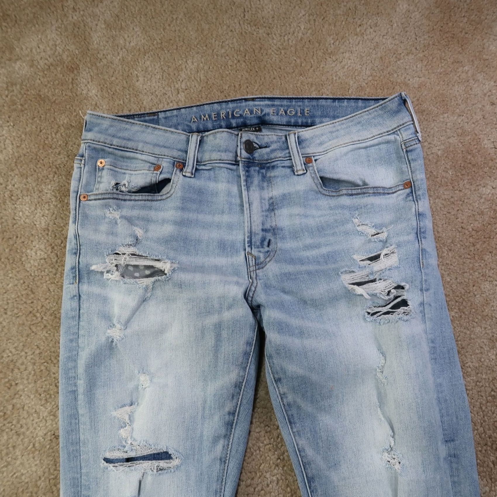 American Eagle Outfitters American Eagle Outfitters Jeans Men’s 34x32 Airflex Denim Stretch Skinny 5-Pocket Blue Slim Regular Size 34 Size US 34 / EU 50 - 3 Thumbnail
