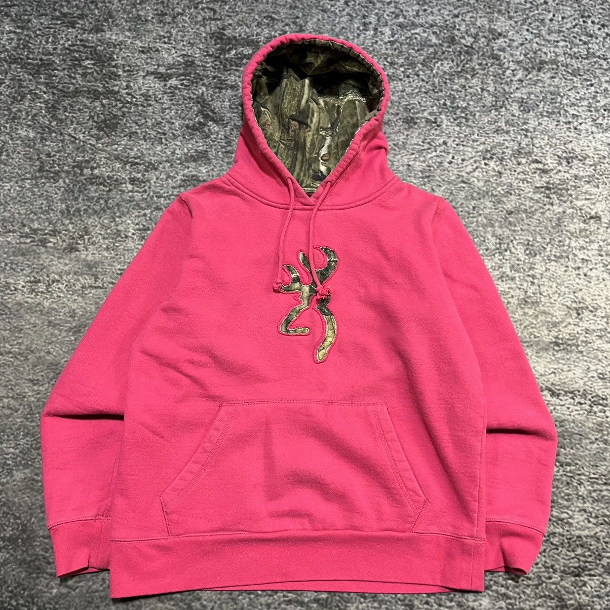 Realtree Vintage Y2K Browning Pink Grunge Skater Camo Outdoor Hoodie Size US S / EU 44-46 / 1 - 4 Thumbnail