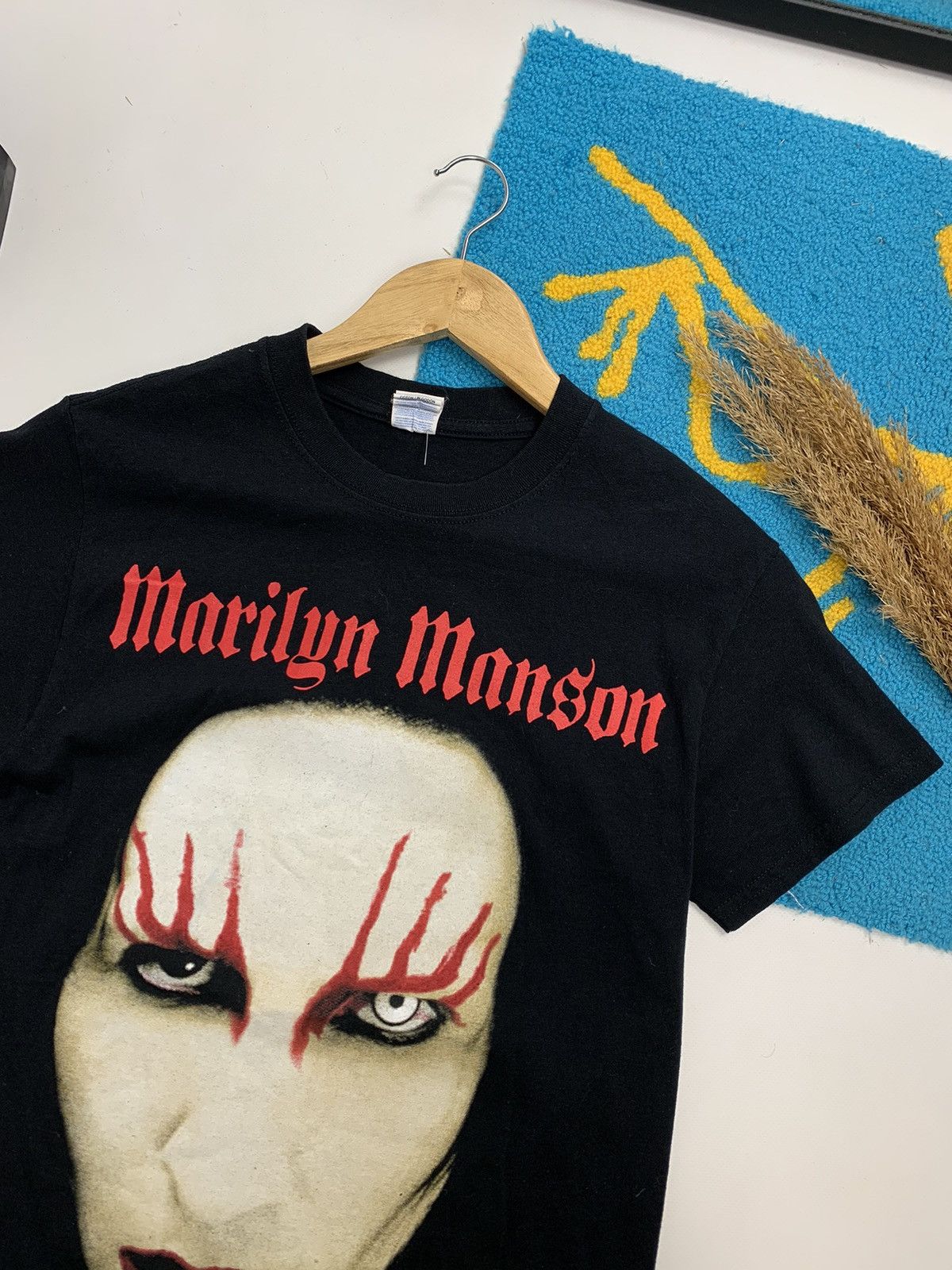 Band Tees × Marilyn Manson × Vintage Vintage Marilyn Manson Big Face Print T-Shirt Size S / US 4 / IT 40 - 6 Thumbnail