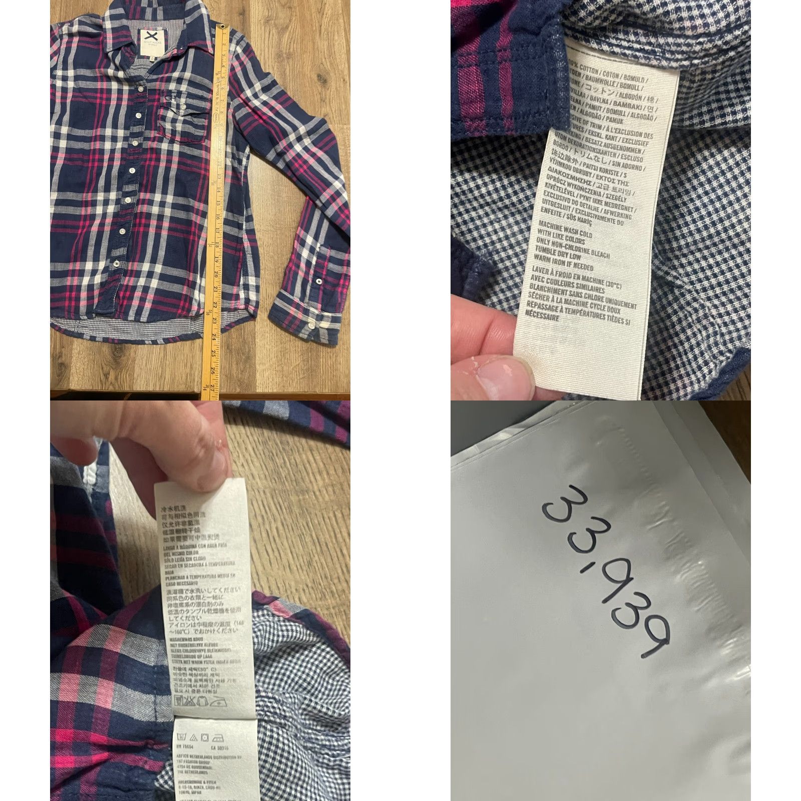 Vintage Gilly Hicks Shirt Womens Medium Blue Purple Grey Plaid Long Sleeve Button Up Size M / US 6-8 / IT 42-44 - 8 Thumbnail