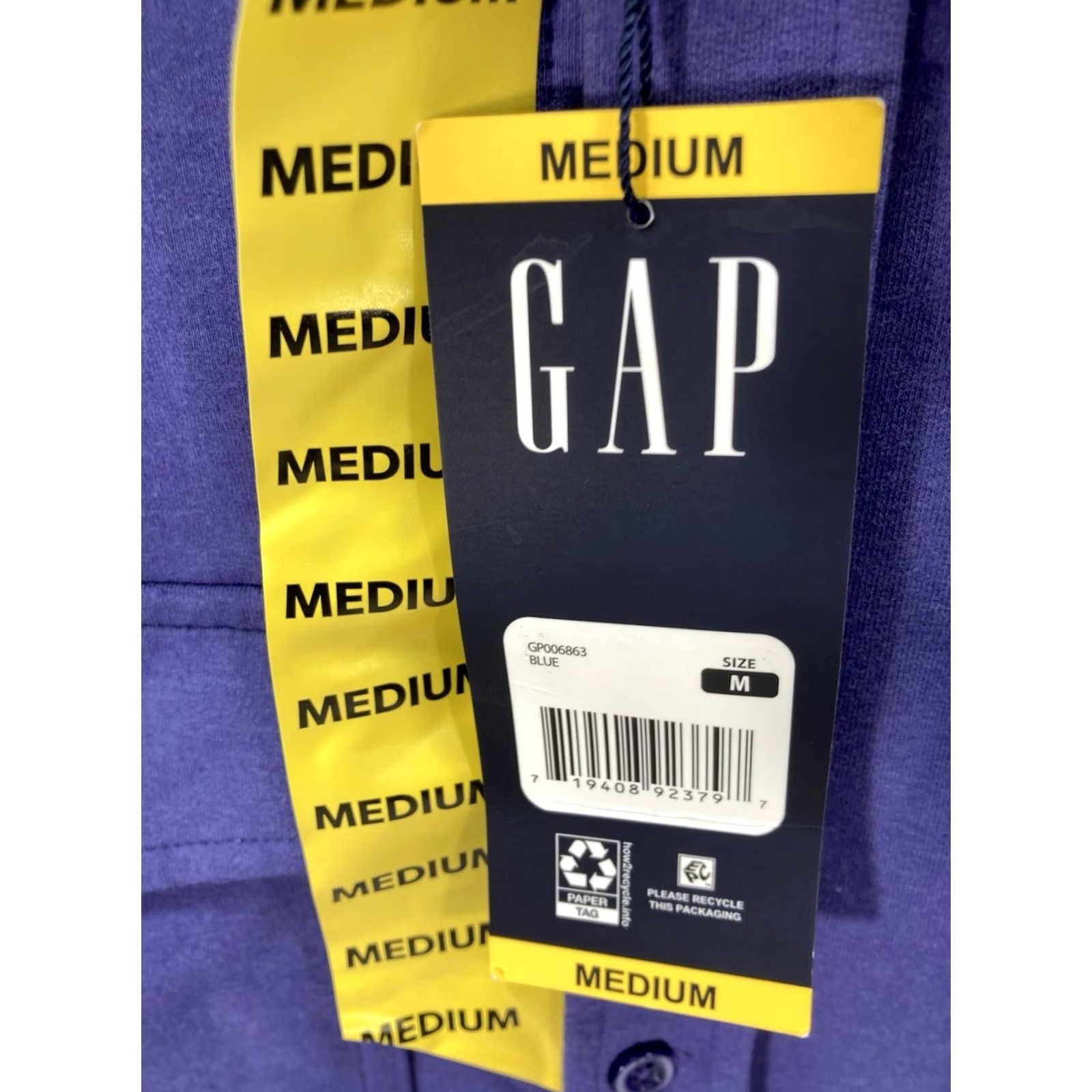 Gap Gap Knit Shirt Men Medium Blue Button Long Sleeve Cotton Blend Stretch NWT Size US M / EU 48-50 / 2 - 4 Thumbnail