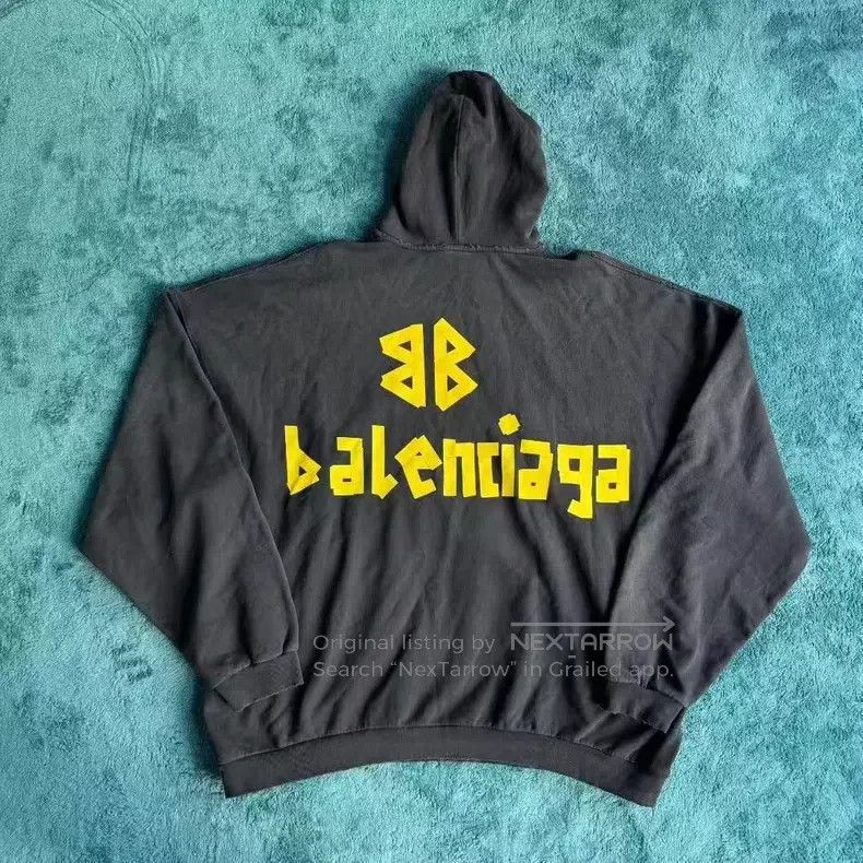 Balenciaga Balenciaga Tape Hoodie, Gray Size US L / EU 52-54 / 3 - 2 Thumbnail