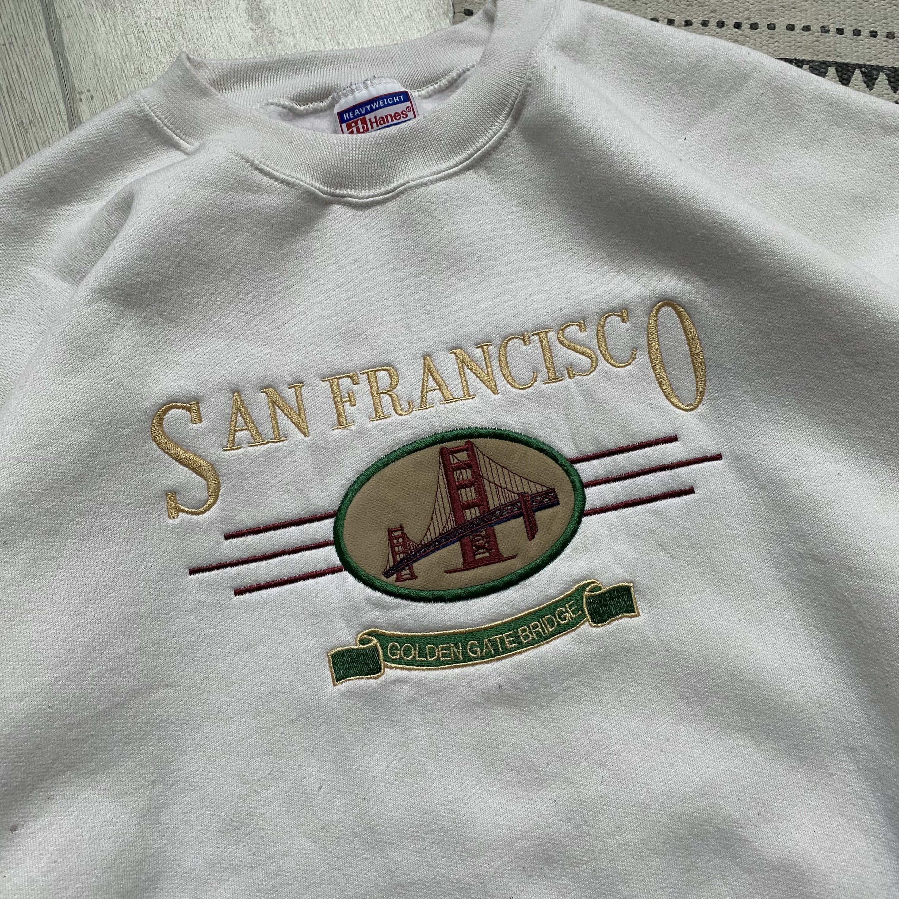 Hanes 🌉 Vintage 90s USA San Francisco Boxy sweatshirt HANES Size US XL / EU 56 / 4 - 4 Thumbnail