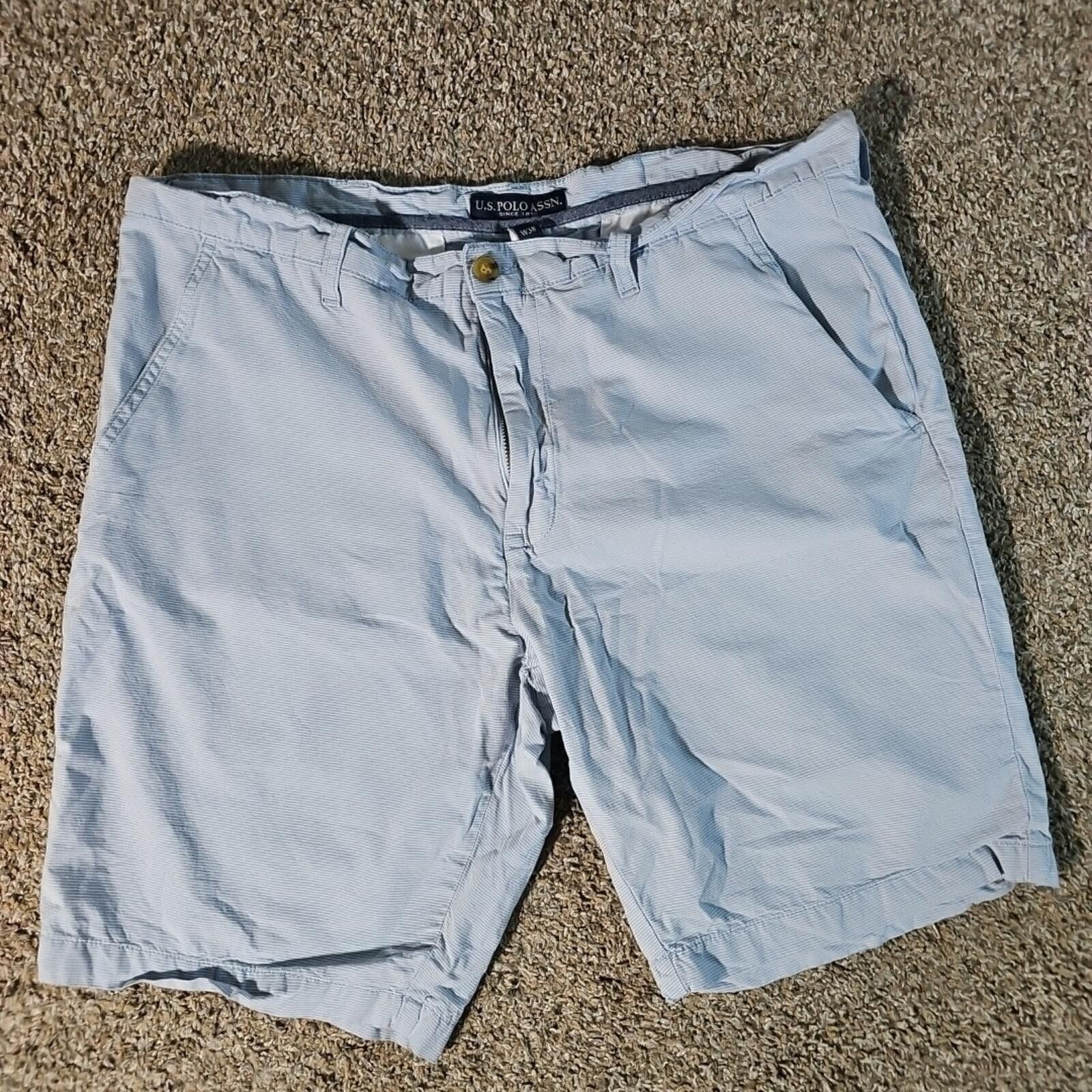 U.S. Polo Assn. U.S. POLO Sz 38 Blue Seersucker Shorts Size US 38 / EU 54 - 1 Thumbnail