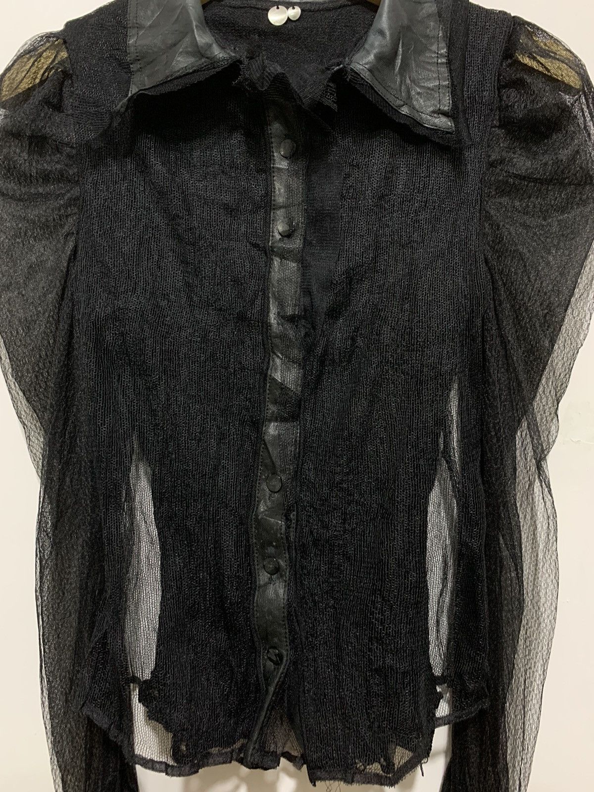 Japanese Brand 🖤BLACKFRIDAY🖤Vampire mesh & leather kmrii styled Size XS / US 0-2 / IT 36-38 - 3 Thumbnail