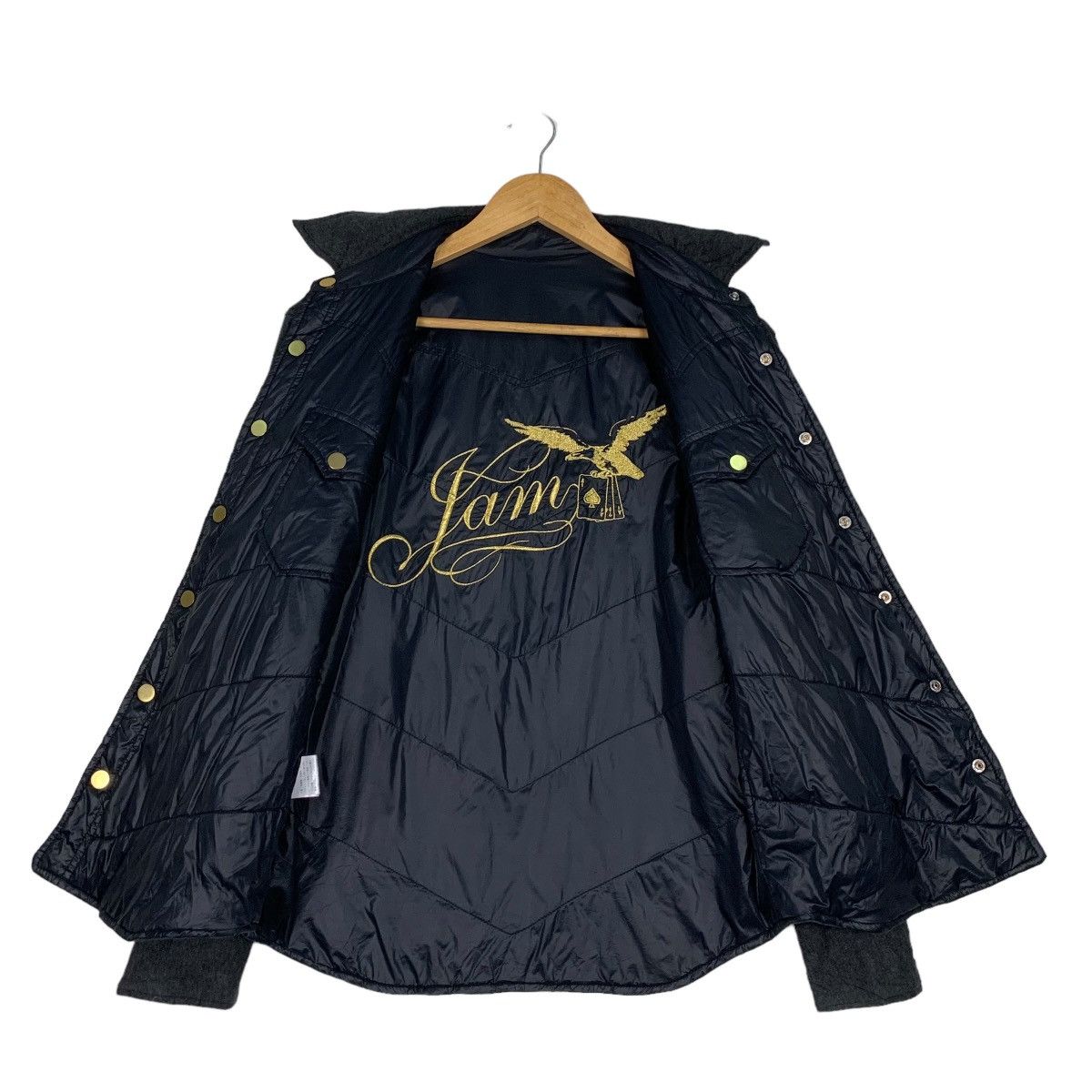 I Love Hand Jam Skulls Big Logo Button Jacket #1022-C46