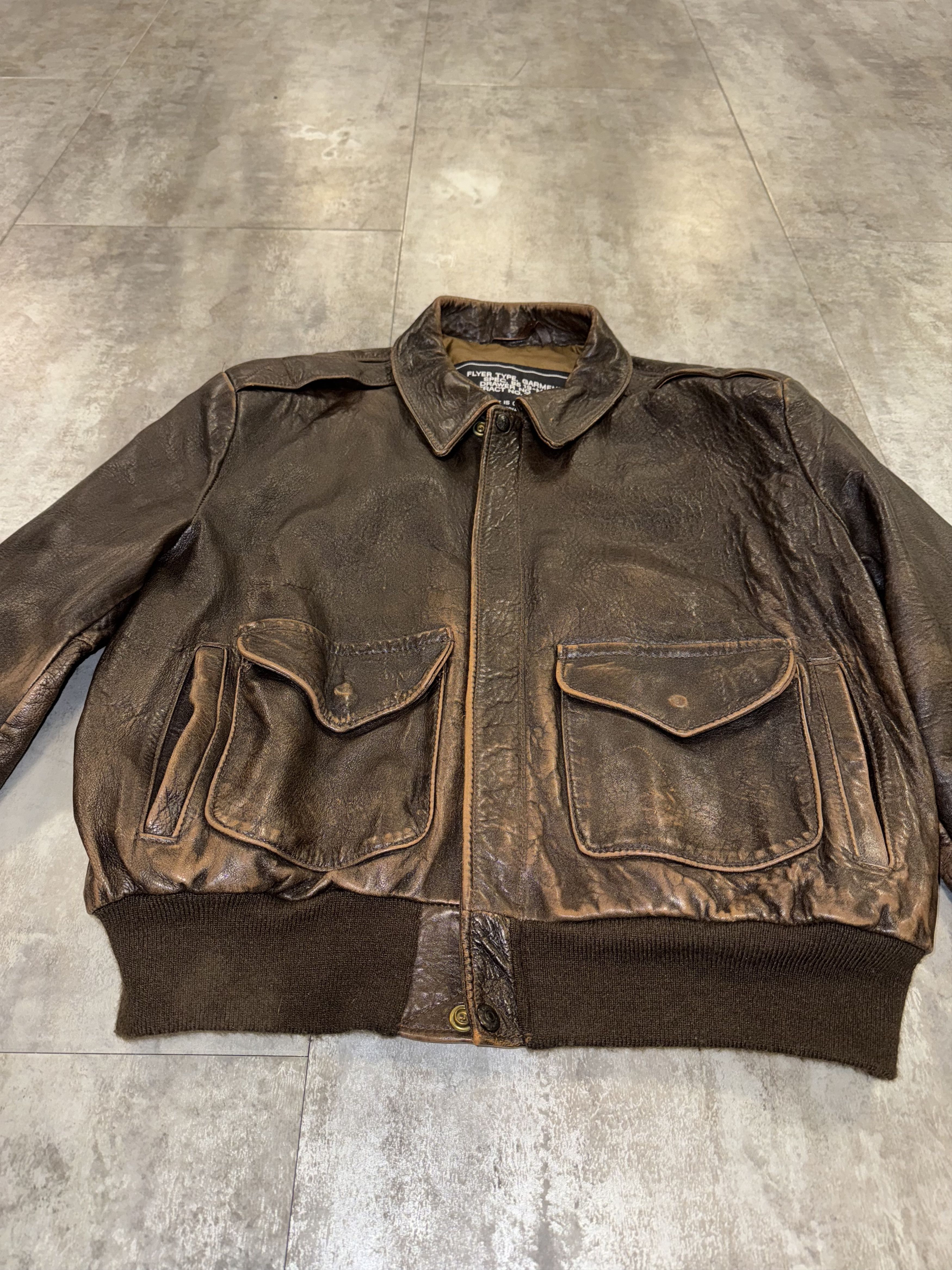 Schott Schott Goatskin aviator Type A-2 mod. 230F, size 46USA Size US L / EU 52-54 / 3 - 9 Thumbnail