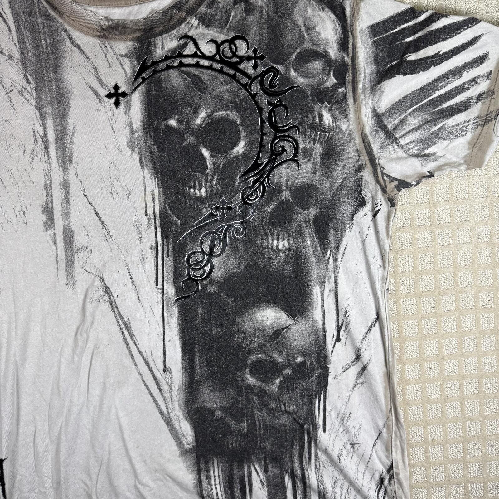 Affliction Y2K Affliction Skull T Shirt 2XL Size US XXL / EU 58 / 5 - 3 Thumbnail