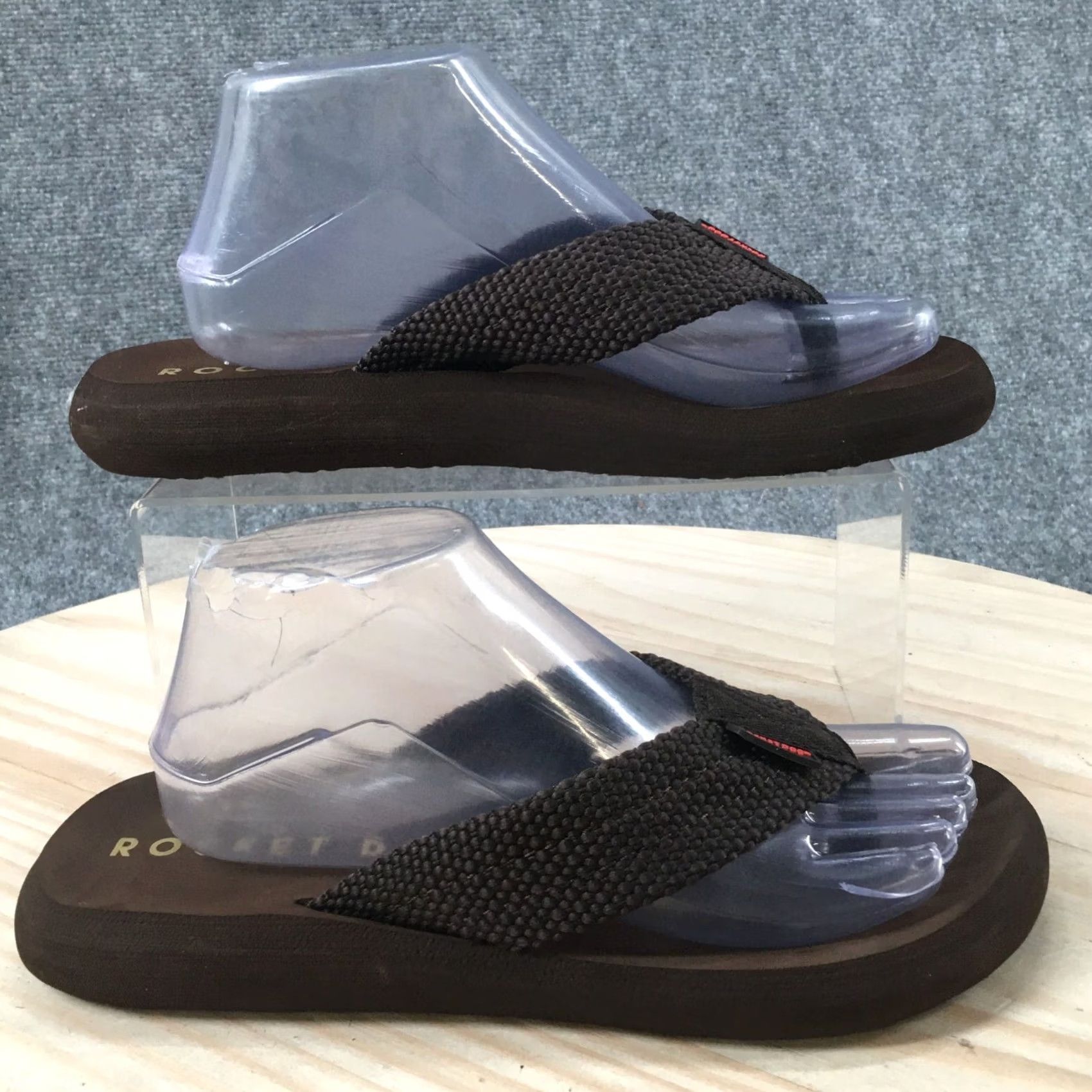 Vintage Rocket Dog Sandals Womens 10 Sunset Webbing Flip Flop Flats C269 Brown Slip On Size US 10 / IT 40 - 2 Thumbnail