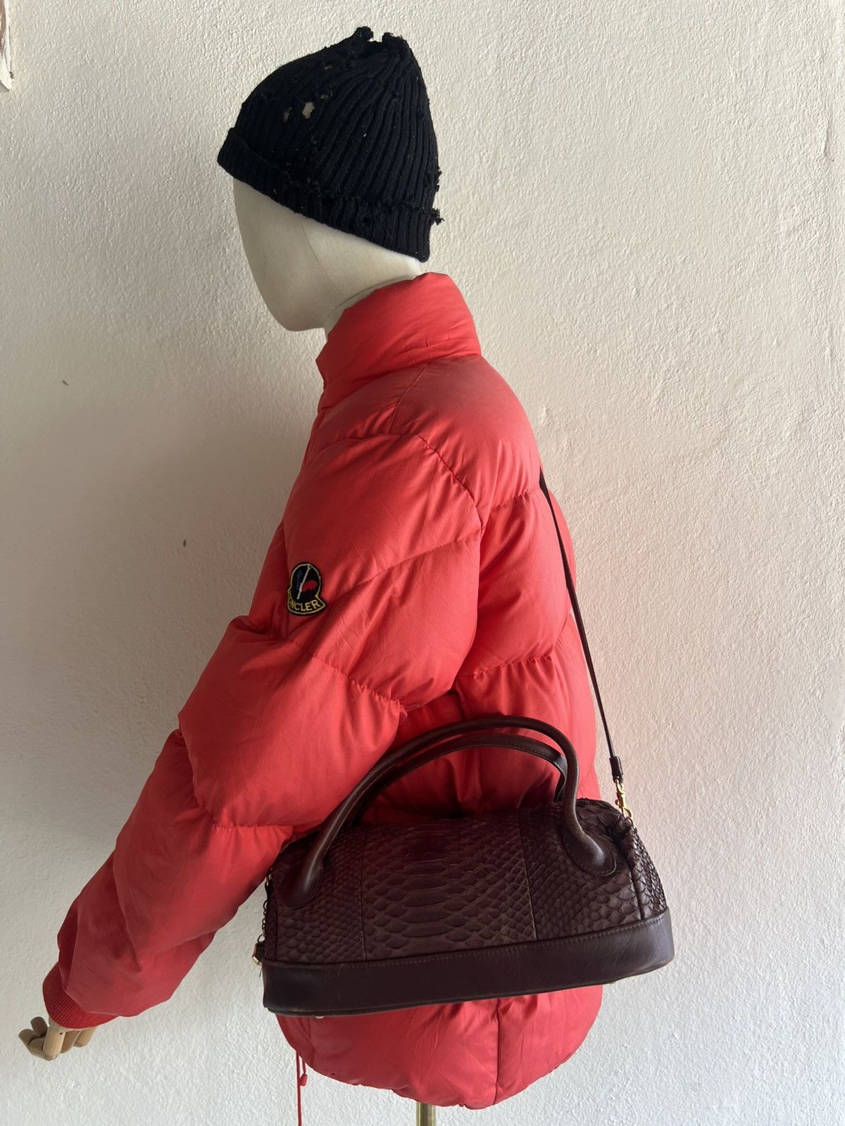 Leather Vintage GRES PARIS Python Skin Leather 2 Way Mini Boston Bag Size ONE SIZE - 1 Thumbnail