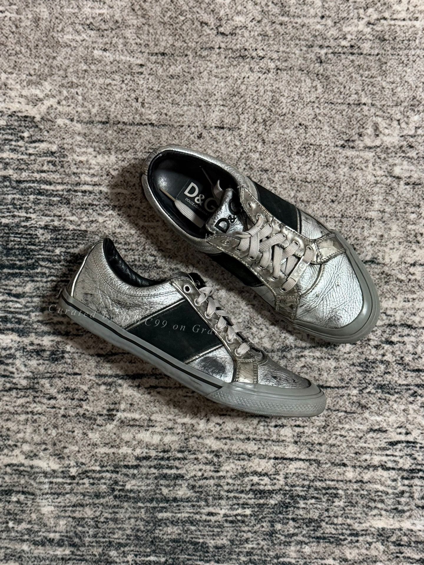 Vintage Vintage Dolce & Gabbana Silver Paneled Sneakers Size US 8 / EU 41 - 1 Thumbnail