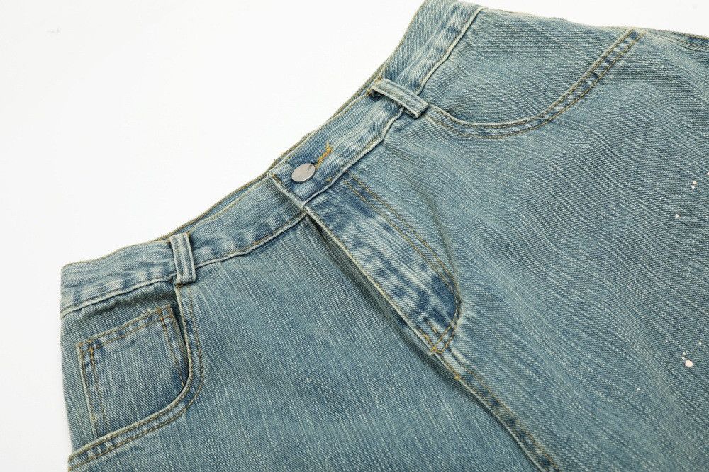 Jean Men's loose ink-splashed wide-leg scimitar jeans Size US 32 / EU 48 - 3 Thumbnail
