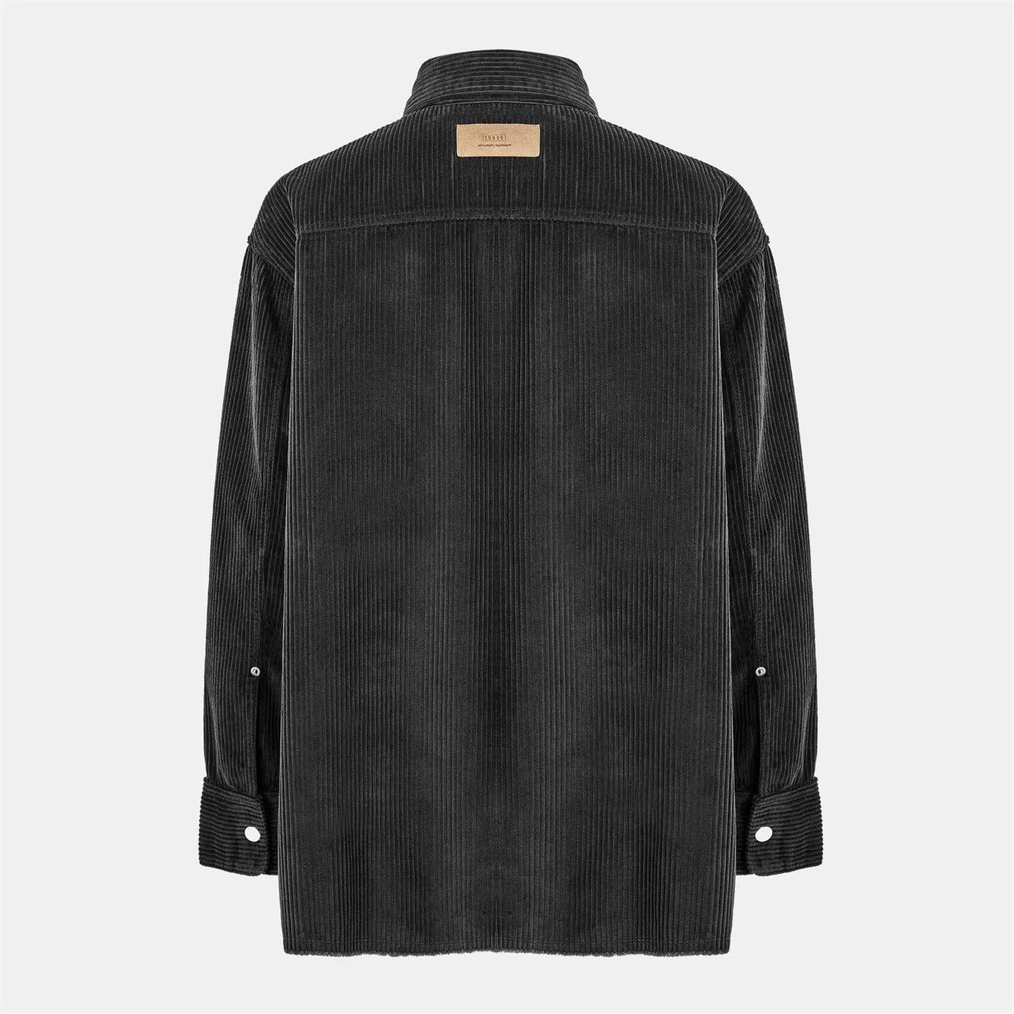 AMI o1g2r1mq0326 Jumbo Cord Relaxed Fit Overshirt in Black Size US M / EU 48-50 / 2 - 2 Thumbnail