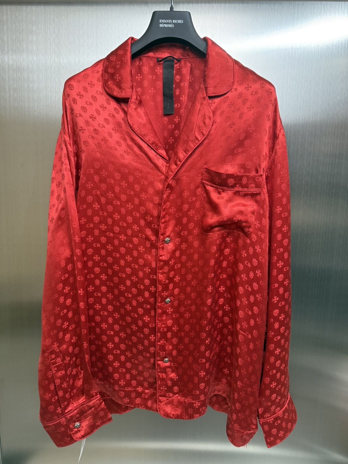 Chrome Hearts Chrome Hearts Cross Print Silk Pajama Shirt Size US XXL / EU 58 / 5 - 1 Thumbnail