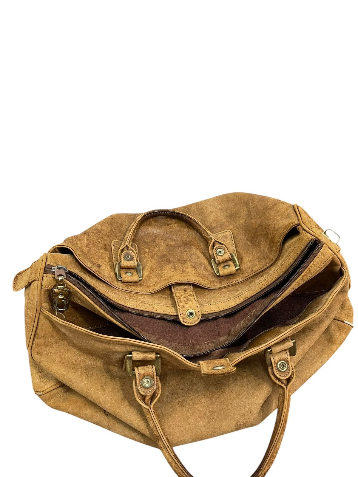 Genuine Leather Full Leather Patina Unknown Japan Vtg 80s Duffle Bag 1🟩6 Size ONE SIZE - 21 Thumbnail