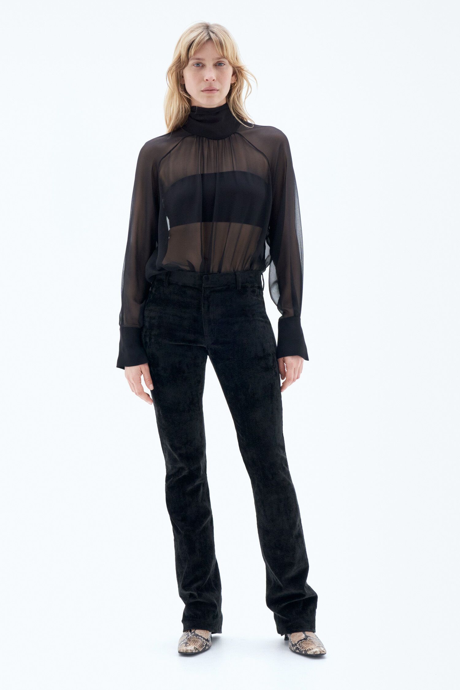 image of Filippa K Loy Waist Corduroy Pants in Black, Women's (Size 28)