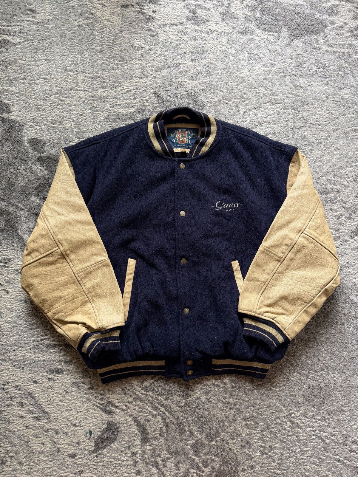 Guess 80’s Vtg Guess Leather Wol Varsity Size US L / EU 52-54 / 3 - 7 Thumbnail