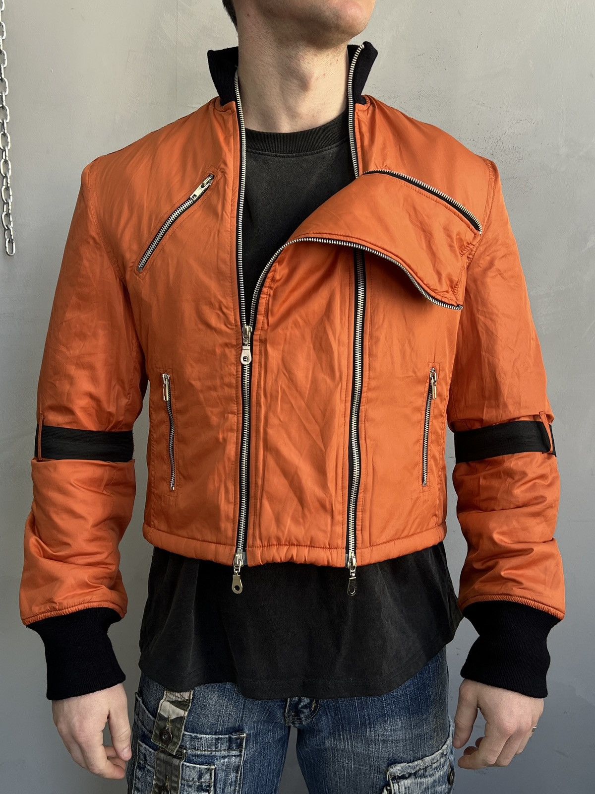 Bondage moto jacket helmut lang style archive opium y2k