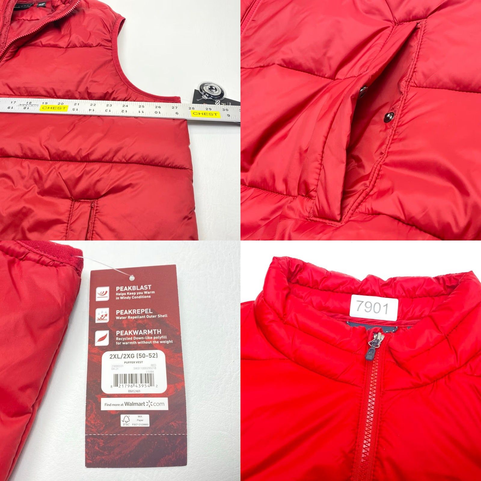 Vintage NWT Swiss Tech Puffer Vest Mens 2XL 50-52 Red Full Zip Pockets 7901 Size US XXL / EU 58 / 5 - 8 Thumbnail