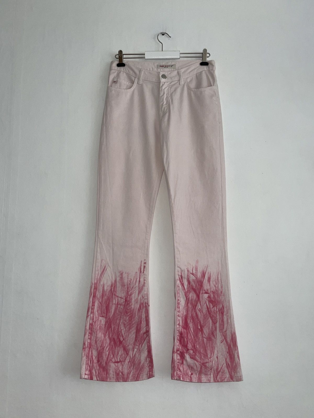 Miss Sixty Miss Sixty Pink Shiny Flared Jeans Size 28" / US 6 / IT 42 - 1 Thumbnail