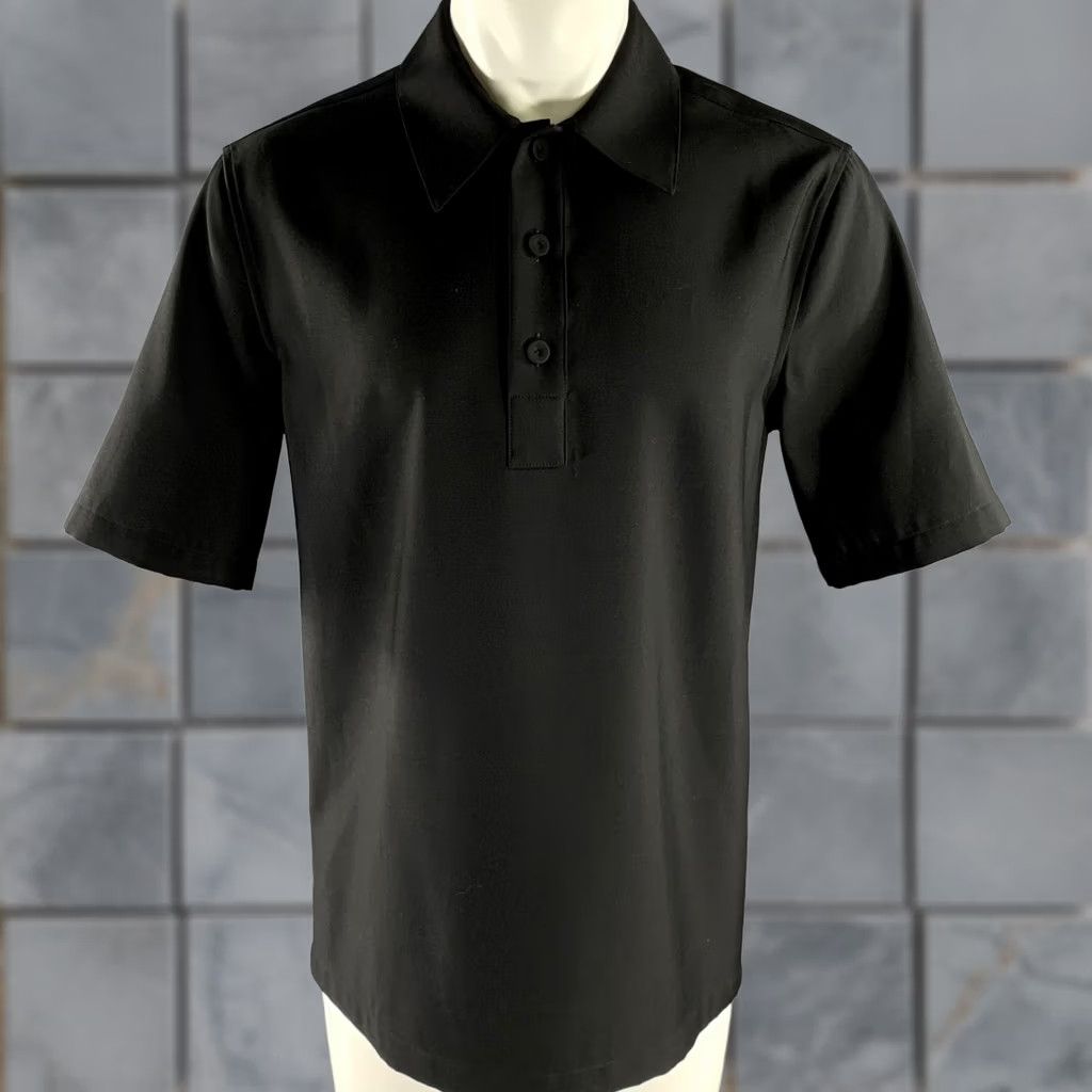 Jil Sander JIL SANDER Polo Shirt M Black Wool Popover Short-Sleeve Mens Size US M / EU 48-50 / 2 - 1 Thumbnail