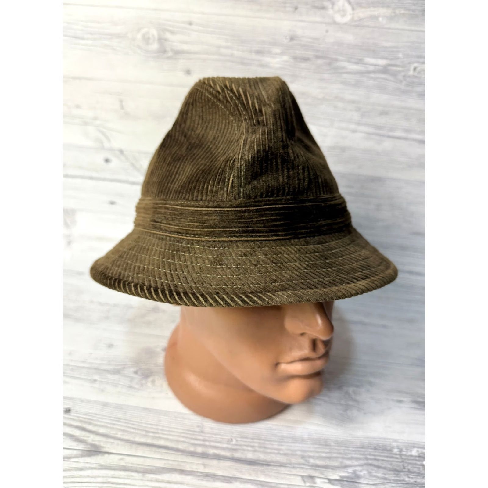 Marks & Spencer Marks and Spencer Green Fedora hat Cotton Size 7 Men Fedora Green Cotton Size 7 Mens Size ONE SIZE - 4 Thumbnail