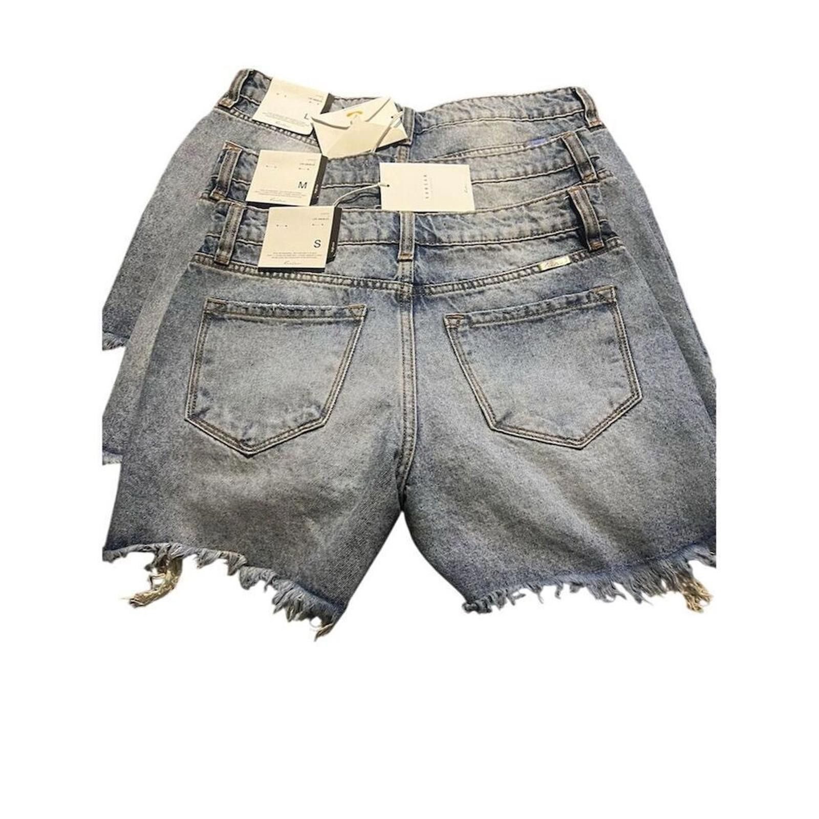 Kancan USA Kancan Women's Denim Cut-Off Shorts Blue Size L rainbow Size 36" / US 14 / IT 50 - 7 Thumbnail