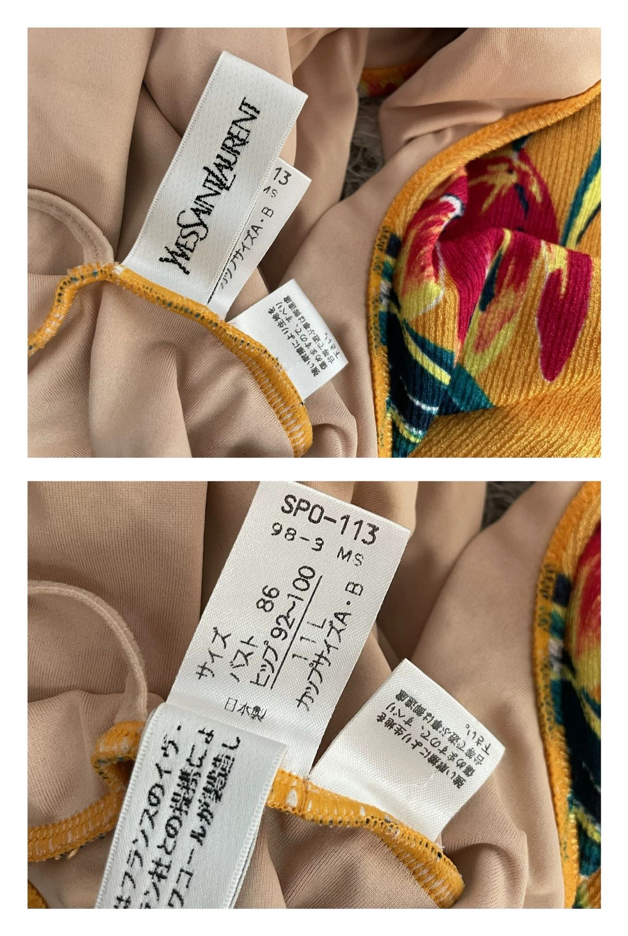Yves Saint Laurent YSL 1990s Vibrant Floral Swimsuit Women's M Size M / US 6-8 / IT 42-44 - 9 Thumbnail