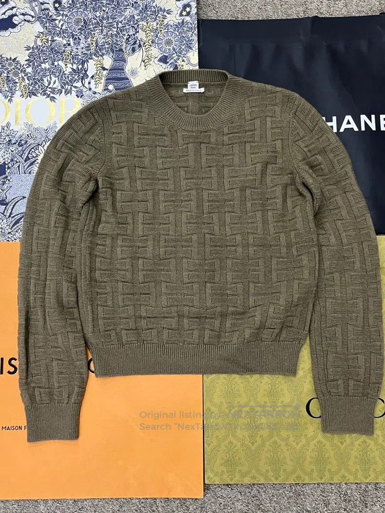 Hermes Hermes Green monogram dark pattern sweater Size XS / US 0-2 / IT 36-38 - 1 Thumbnail