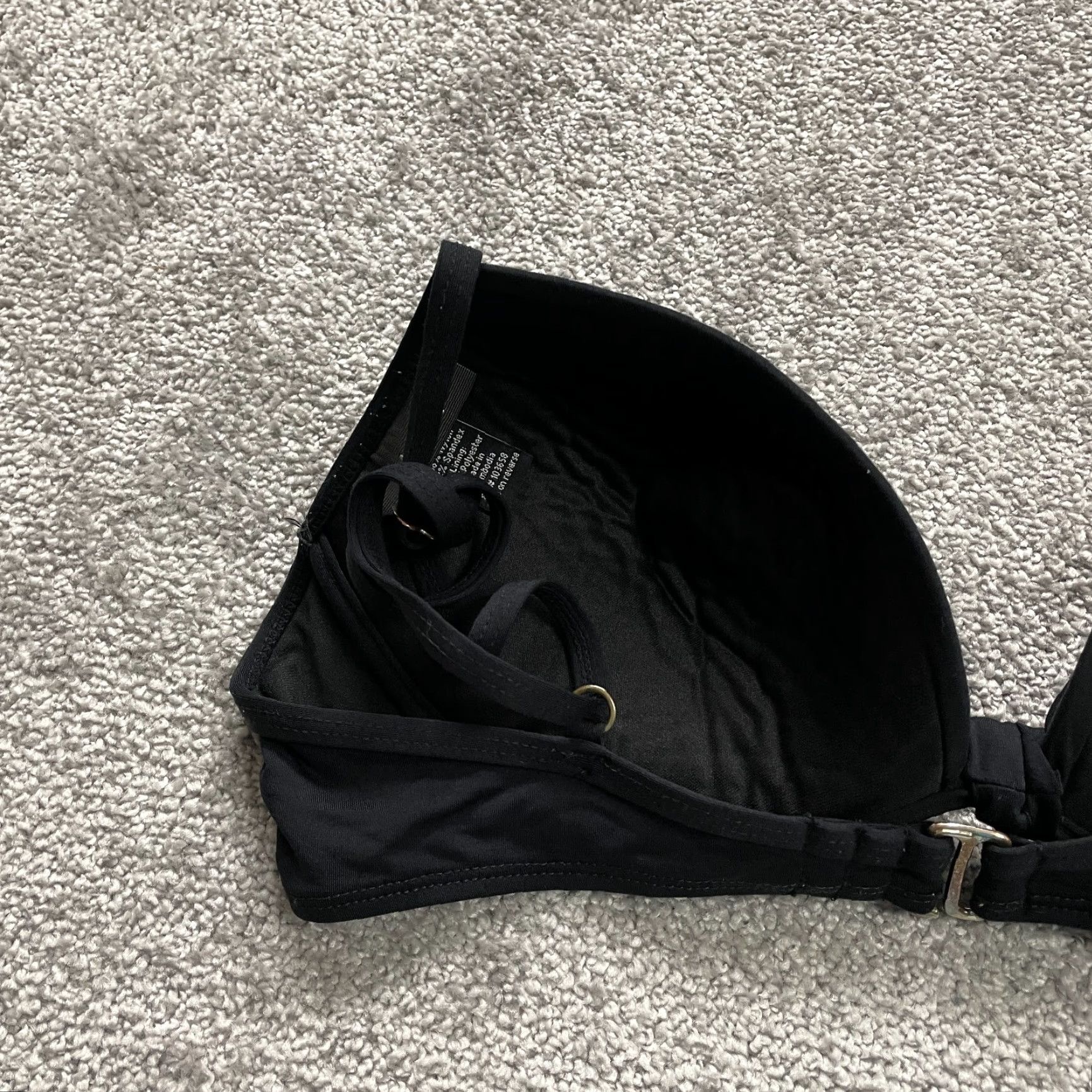 Apt. 9 APT. 9 Women's Black Bikini Top Size 14 Padded Spaghetti Strap Solid Beach Size XL / US 12-14 / IT 48-50 - 7 Thumbnail