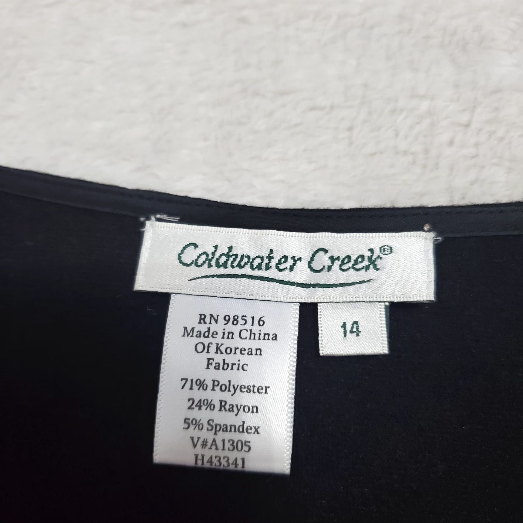 Coldwater Creek Coldwater Creek Dress Midi Black Long Sleeve Empire Waist V Neck Stretch Size 14 Size XL / US 12-14 / IT 48-50 - 3 Thumbnail
