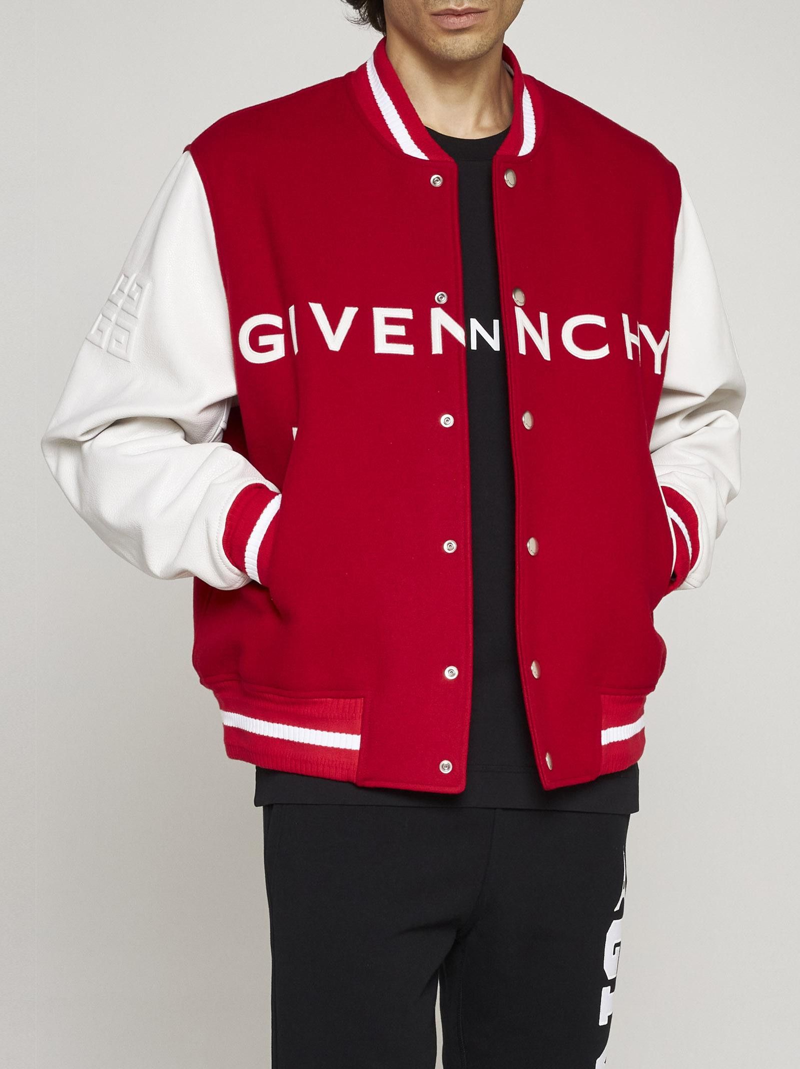Givenchy Red and White Varsity Bomber Jacket Size US L / EU 52-54 / 3 - 1 Thumbnail