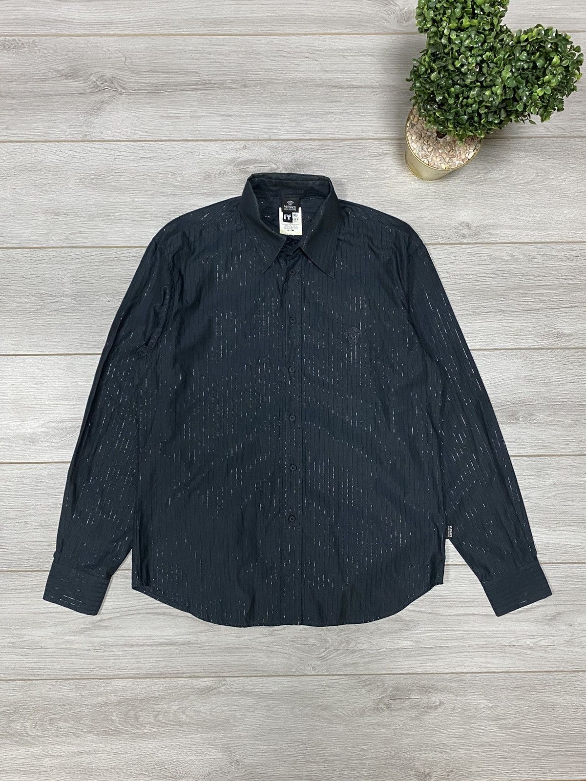Versace Jeans Couture Versace jeans couture medusa shiny stripped shirt buttons Size US XL / EU 56 / 4 - 1 Thumbnail