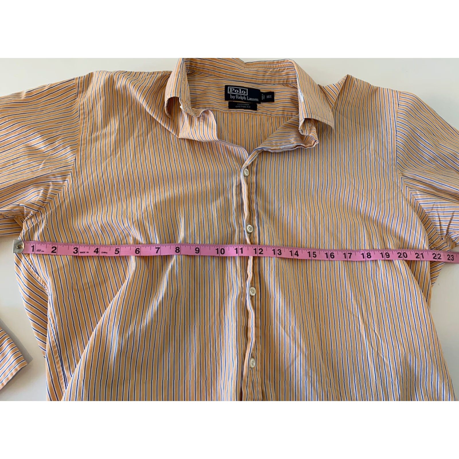 Polo Ralph Lauren Polo Ralph Lauren Striped Long Sleeve Shirt Mens 16 1/2 Orange Dress Shirt Button Front Size US L / EU 52-54 / 3 - 4 Thumbnail