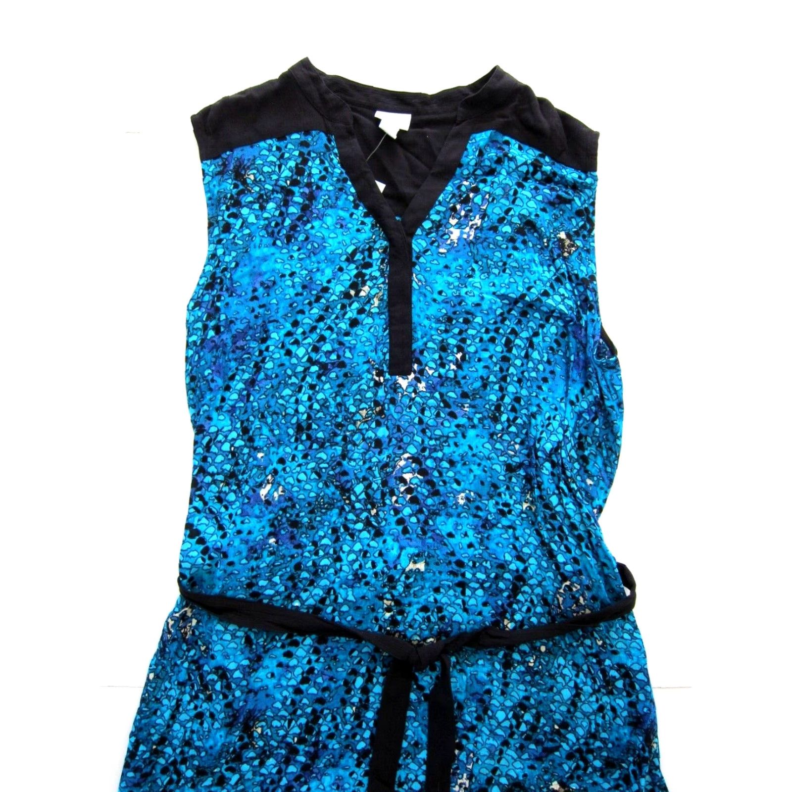 Vintage NWT Jaclyn Smith Blue Black 100% Rayon Sleeveless Long Maxi Midi Sun Dress XXL Dress Size XXL / US 16-18 / IT 52-54 - 3 Thumbnail